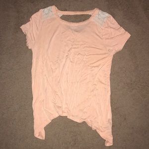 PEACH AND CREAM LACE SOFT TEE